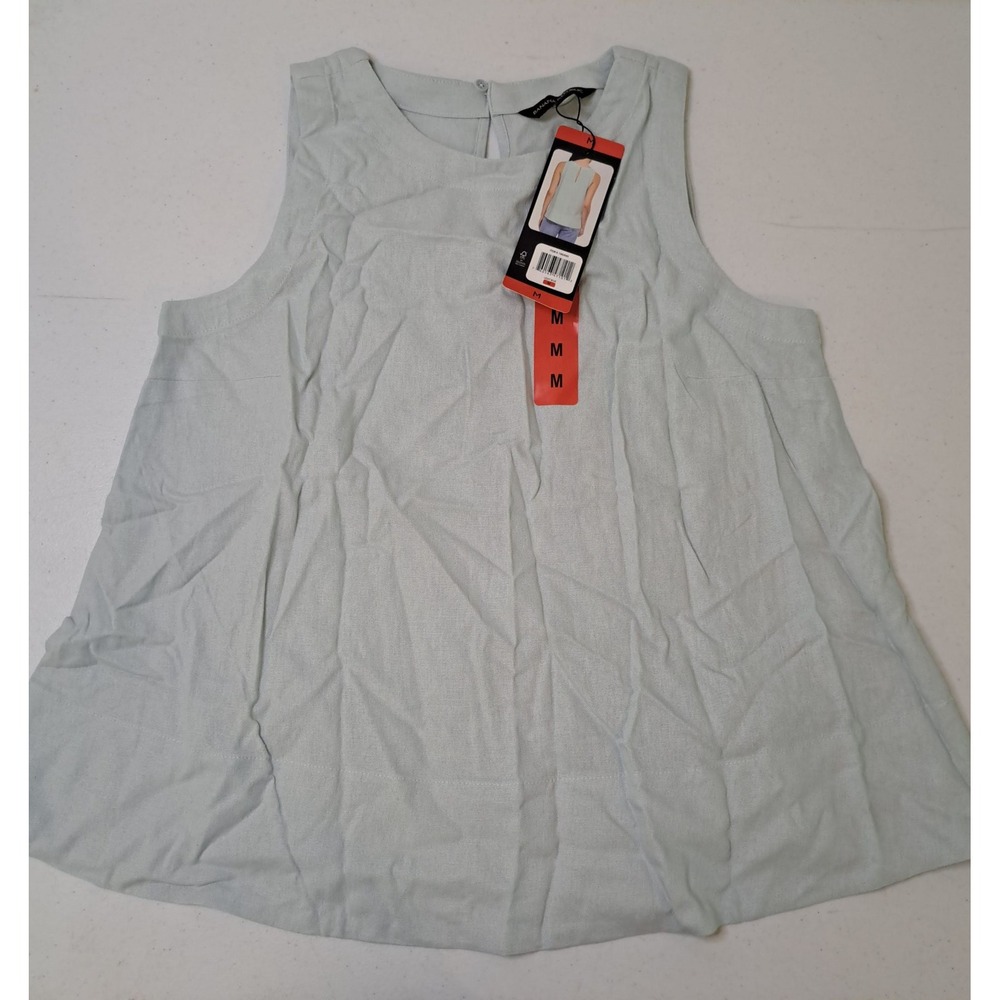 Banana Republic Sleeveless Top Womens Medium Light Blue NWT Linen Blend 1494-196